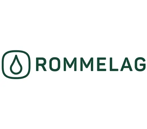 Das Rommelag-Logo zeigt ein Wassertropfen-Symbol in einem abgerundeten Quadrat, gefolgt vom Wort „ROMMELAG“ in Großbuchstaben.
