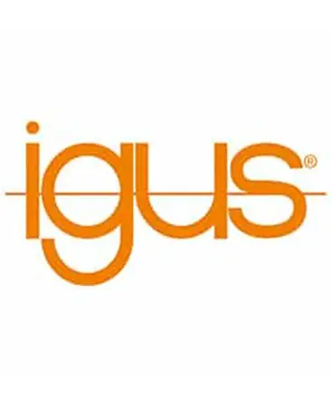 Das Bild zeigt das igus-Logo in orangefarbenen Kleinbuchstaben auf weißem Hintergrund.