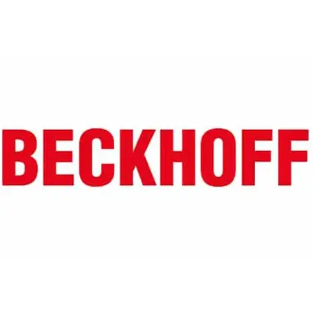 Das Bild zeigt das Wort „BECKHOFF“ in fetten, roten Großbuchstaben auf weißem Hintergrund.